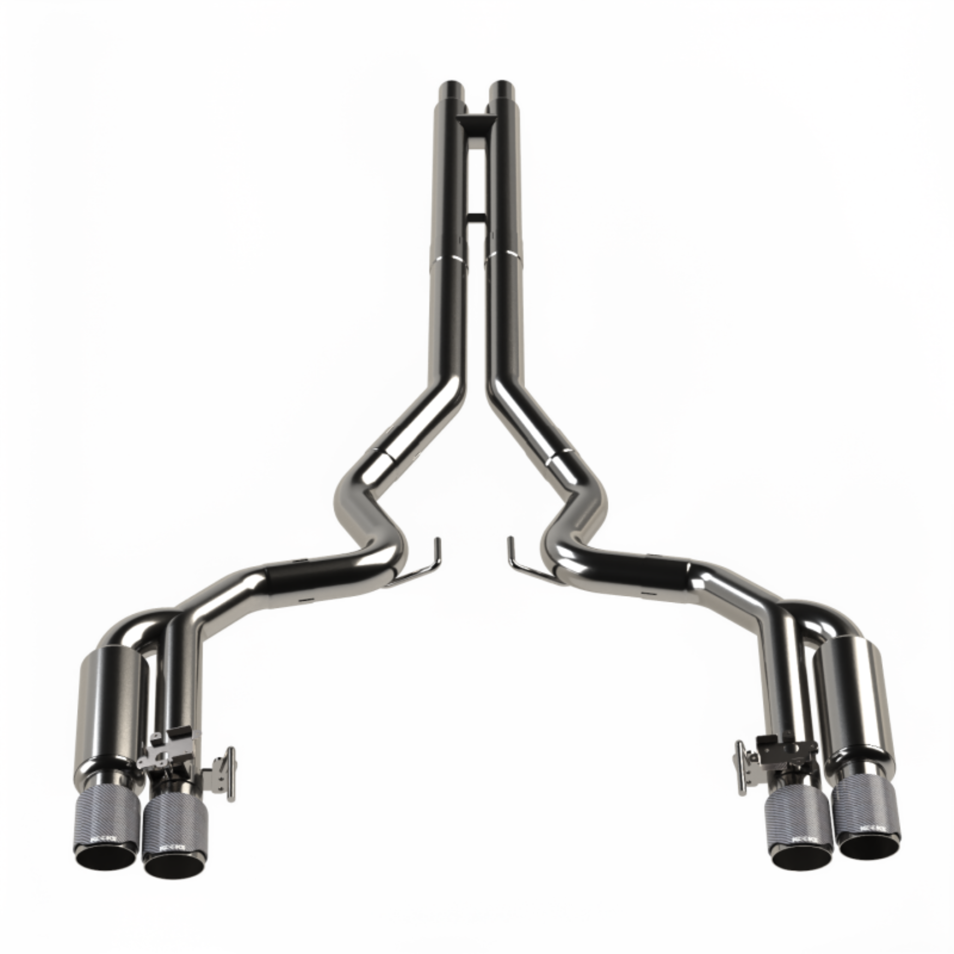 Picture of Kooks 18-24 Ford Mustang GT 5.0 3in. Valved Shotgun Cat-Back Exhaust - Carbon Tips