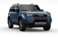 Picture of Rally Armor 22-26 Toyota Land Cruiser Black UR Mud Flap Light Blue Logo