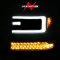 Picture of ANZO 16-18 Chevy Silverado1500 (Factory HID Models) LED Proj Light Bar Style Headlights Black - Pair