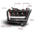 Picture of ANZO 19-24 RAM 1500 (New Body/OE Halogen) Full LED Proj Headlights DRL/SeqSig Black - Pass. Side