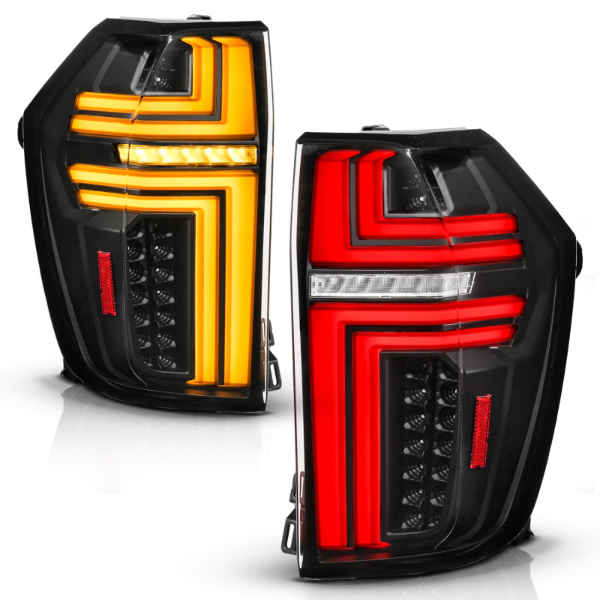 Picture of ANZO 21-24 Chevy Suburban/Tahoe Full LED Tail Lights SeqSig Black - Pair