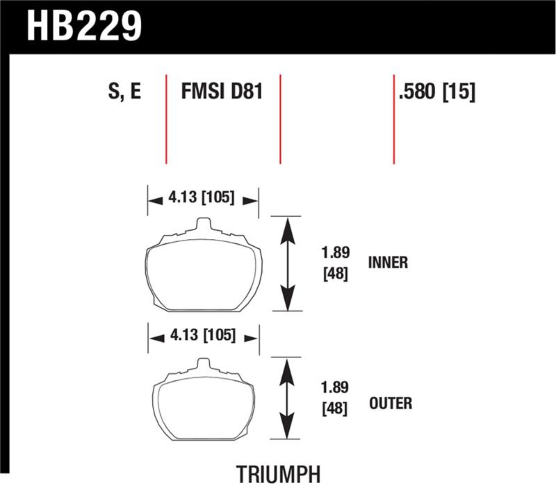 Picture of Hawk70-73 Triumph Stag Blue 9012 Race Front Brake Pads