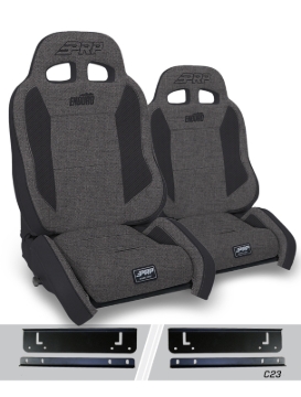 Picture of PRP 97-02 Jeep Wrangler TJ Enduro Elite Suspension Seat Crawl Edition - Gray (Pair)