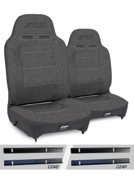 Picture of PRP 03-06 Jeep Wrangler TJ Enduro High Back Reclining Suspension Seats Kit - Gray (Pair)