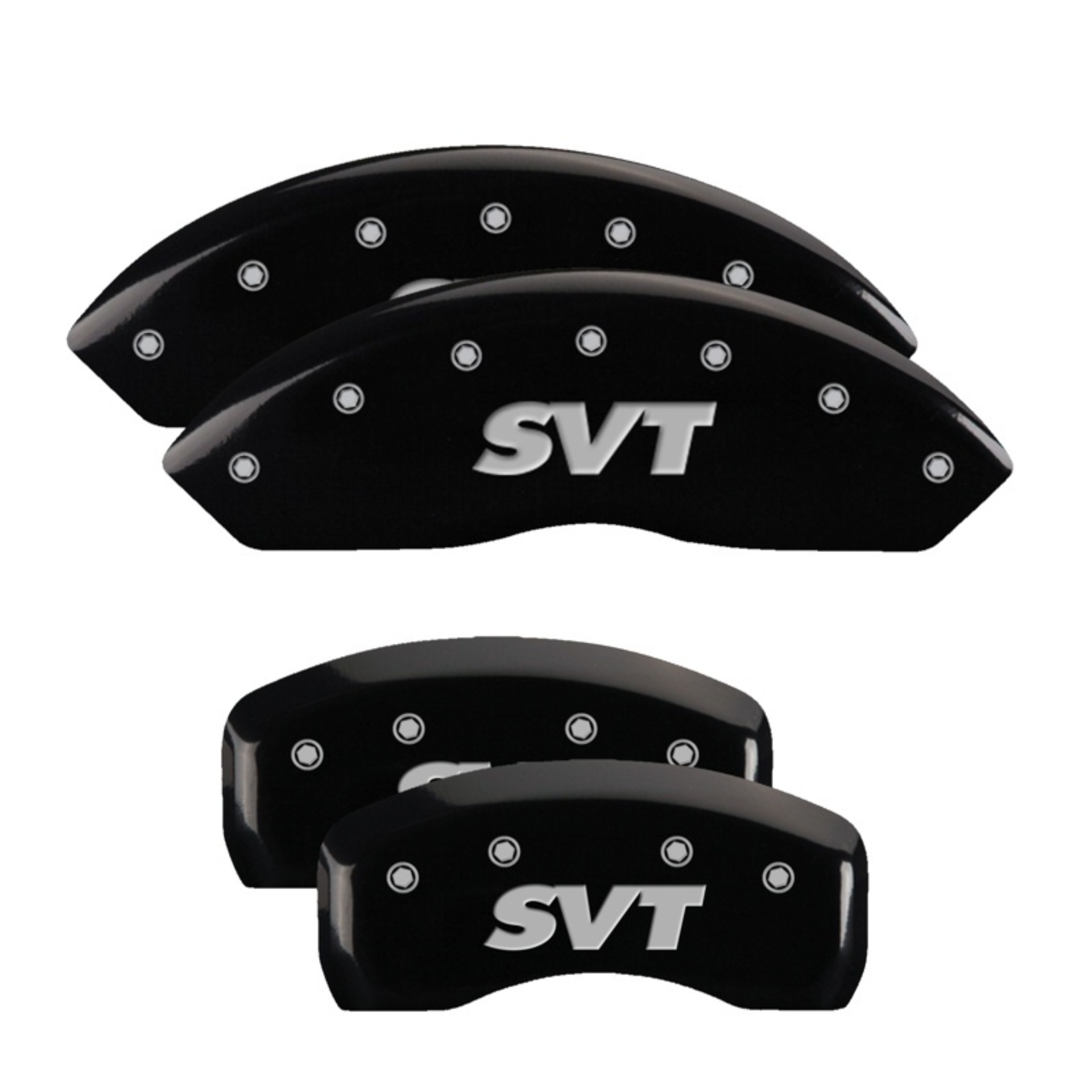 Picture of MGP 4 Caliper Covers Engraved Front & Rear SVT Black finish silver ch