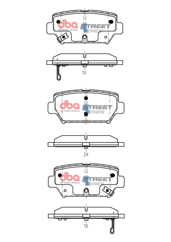 Picture of DBA 18-22 Mitsubishi Eclipse Cross (w/Manual Parking Brake) Street Series Rear Brake Pads