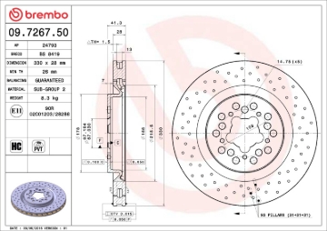 Picture of Brembo OE 00-04 Ferrari 360 Drilled Standard Brake Disc