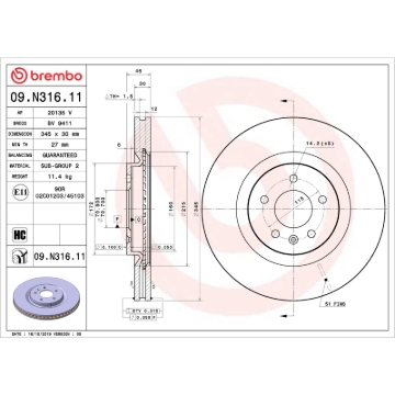 Picture of Brembo OE 18-20 Buick Regal Sportback UV Coated Brake Disc - Front