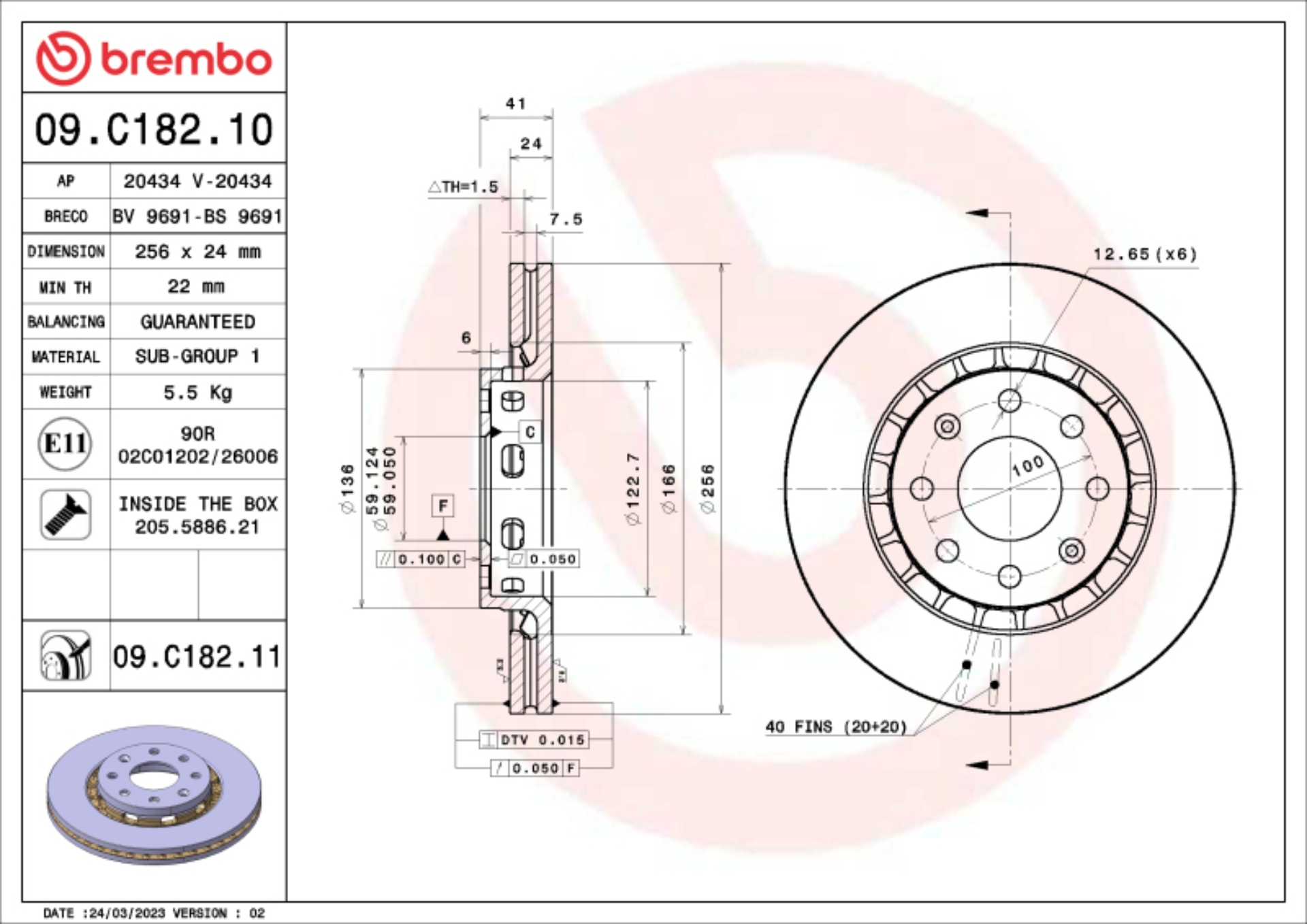 Picture of Brembo OE 09-10 Pontiac G3/2009 G3 Wave/05-08 Wave/05-07 Wave5 Standard Brake Disc - Front