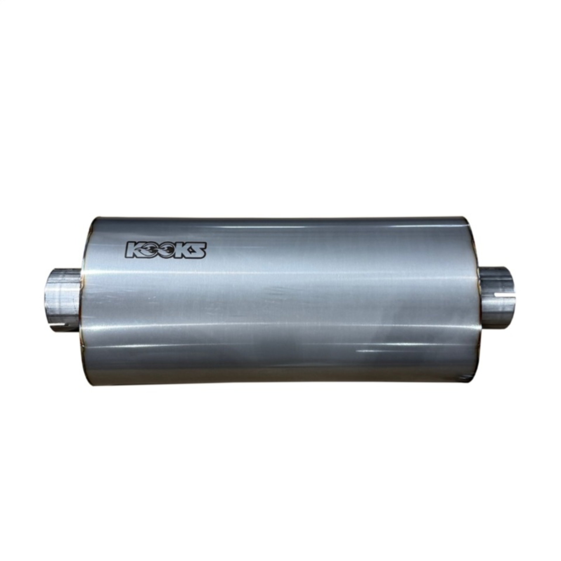Picture of Kooks 3in Oval Clamp In Center/Center Muffler 18in Long Body Polished Stainless Steel