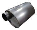 Picture of Kooks 3in Oval Offset/Offset (Same Side) Muffler 14in Long Body Stainless Steel