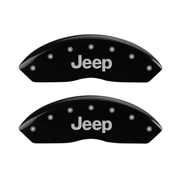 Picture of MGP Front set 2 Caliper Covers Engraved Front JEEP Black finish silver ch