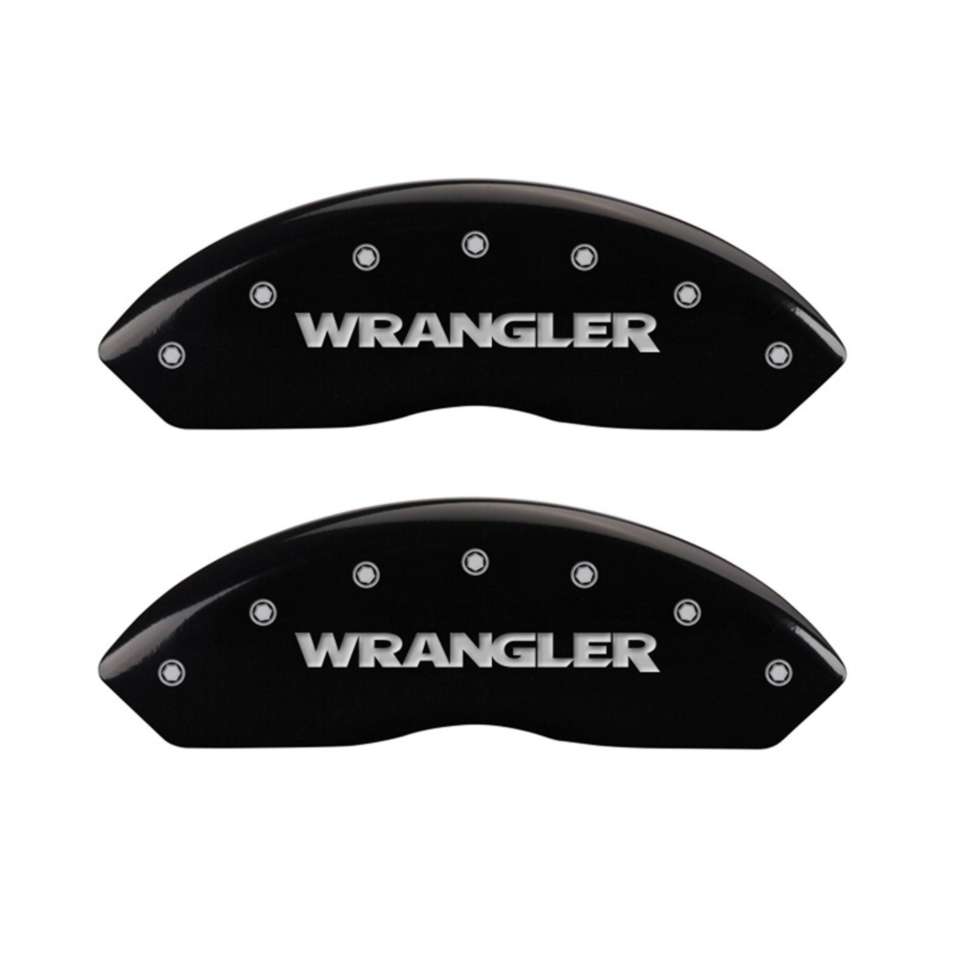 Picture of MGP Front set 2 Caliper Covers Engraved Front WRANGLER Black finish silver ch