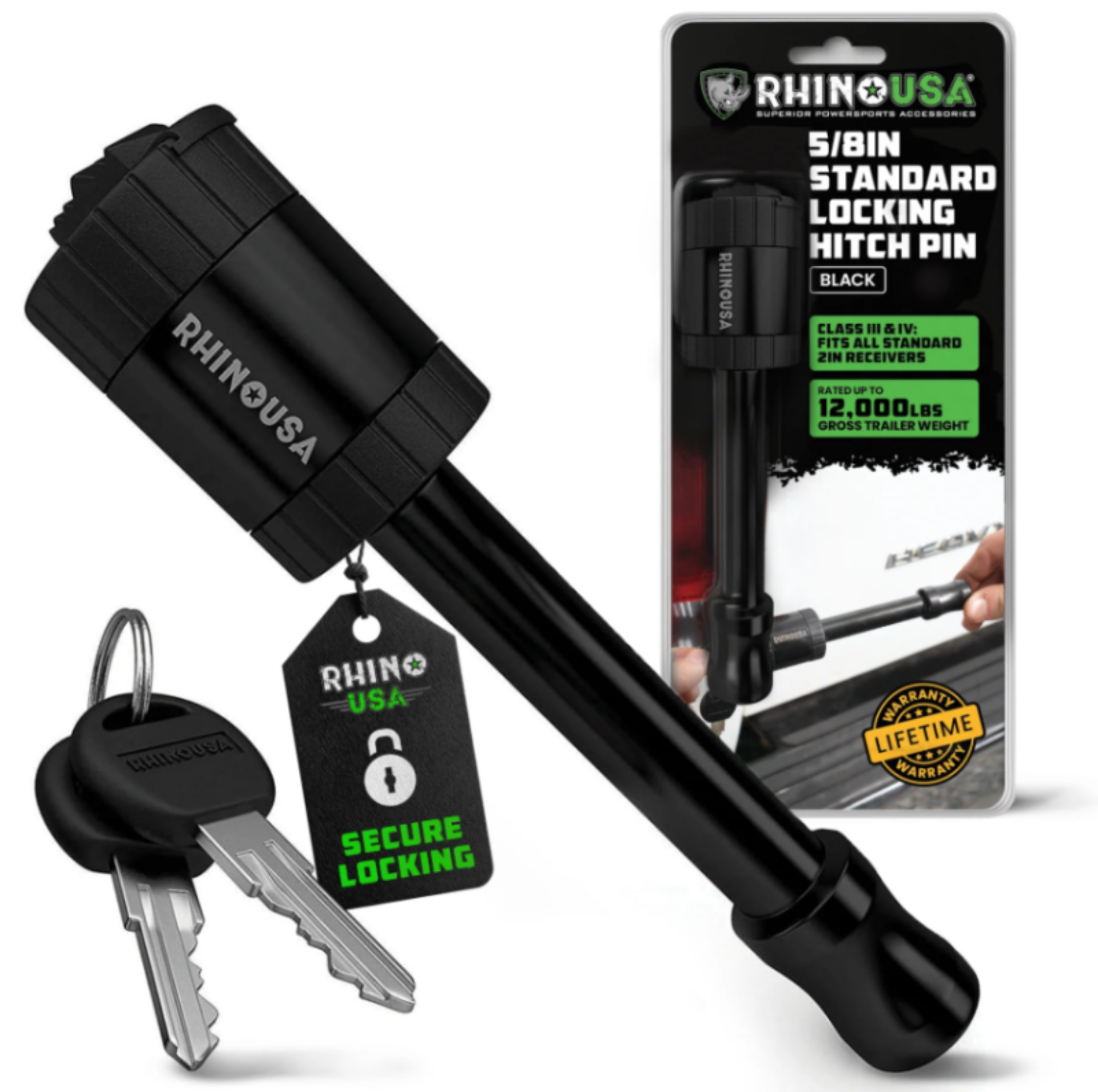 Picture of Rhino USA 2in Locking Trailer Hitch Pin - Blue