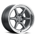 Picture of Kansei K14G Roku 18x8.5in / 5x120 BP / 35mm Offset / 72.56mm  Bore - Grey and Machined Lip