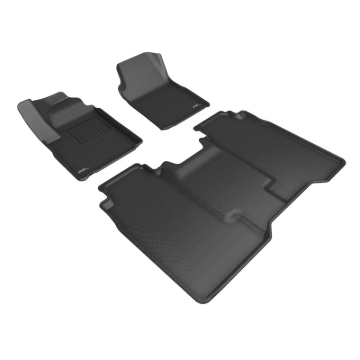 Picture of 3D MAXpider 2024+ Chevrolet Silverado EV Crew Cab Kagu 1st & 2nd Row Floormats - Black