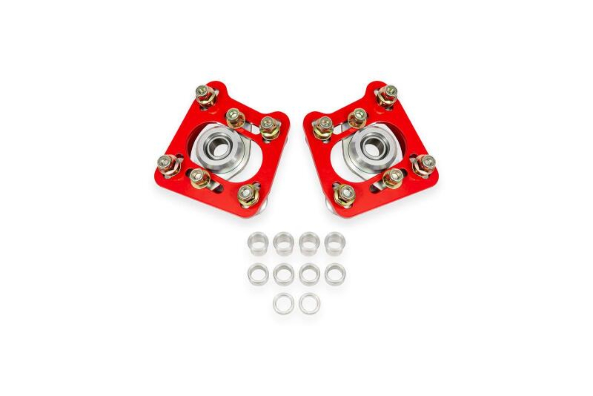 Picture of BMR 94-04 Ford Mustang Steel Caster Camber Plates - Red
