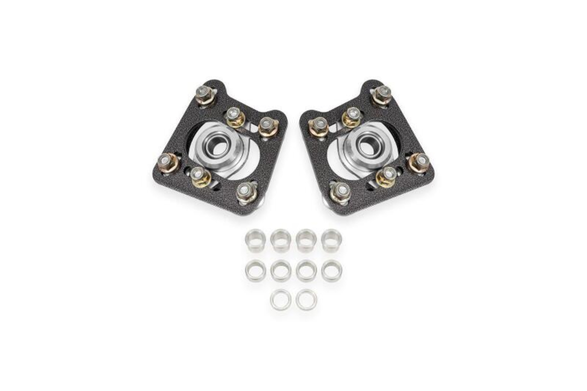 Picture of BMR 94-04 Ford Mustang Steel Caster Camber Plates - Black Hammertone