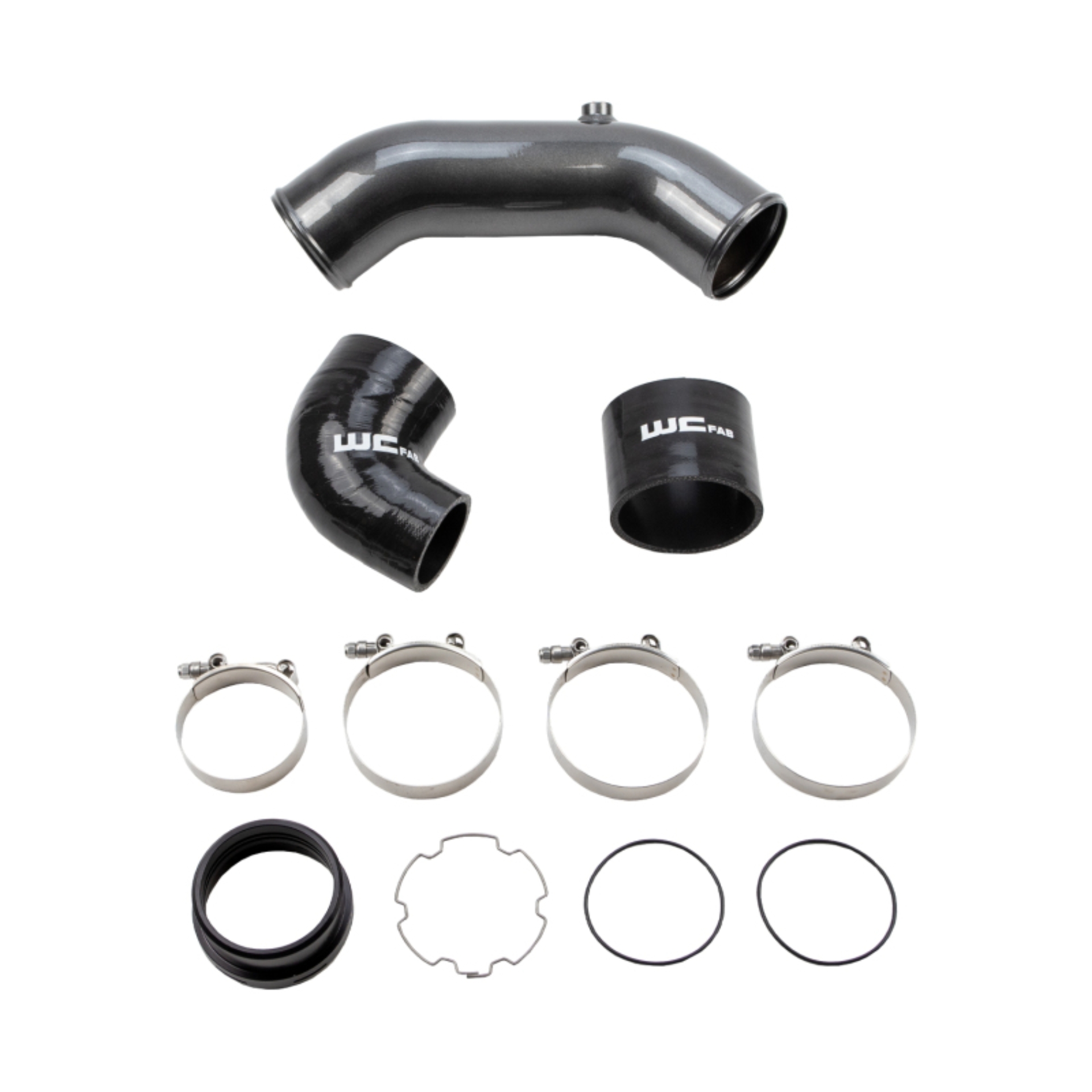 Picture of Wehrli 2017+ Ford 6.7L Power Stroke 3.5in Cold Side Intercooler Pipe - Bronze Chrome