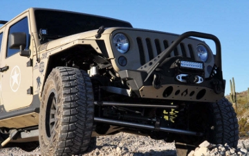 Picture of Artec Industries 07-18 Jeep Wrangler JK Front Bumper Rock Guard - Aluminum