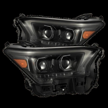 Picture of AlphaRex 23-24 Toyota Tacoma LUXX-Series LED Proj Headlights Alpha Blk w/Actv Light & Seq. Sig + DRL