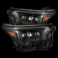 Picture of AlphaRex 2024+ Toyota Tacoma NOVA-Series LED Proj Headlights Alpha-Blk w/Actv Light & Seq. Sig + DRL