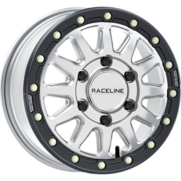 Picture of Raceline A14BG Alpha 15x6.5in/6x139.7 BP/74mm Offset/78.1mm Bore - Silver & Blk Ring Beadlock Wheel