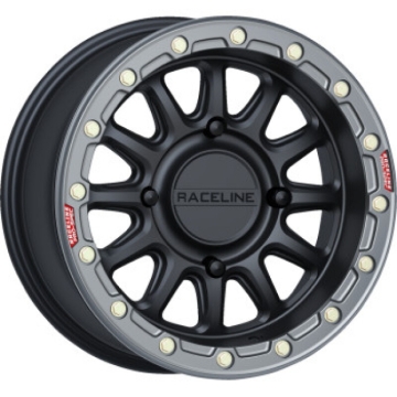 Picture of Raceline A14BG Alpha 15x10in/4x137 BP/10mm Offset/110.18mm Bore- Blk & Gunmetal Ring Beadlock Wheel