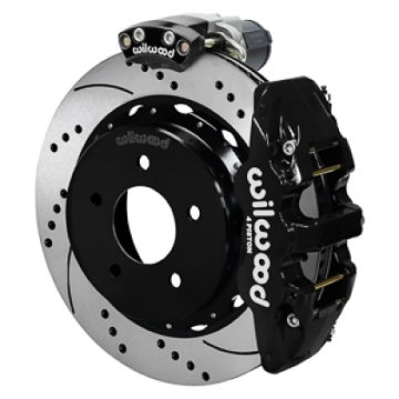Picture of Wilwood 88-98 GM C1500 Aero4 Rear Elec. Parking Brake Kit 14in SRP Rotor 3.25in Offset - Blk