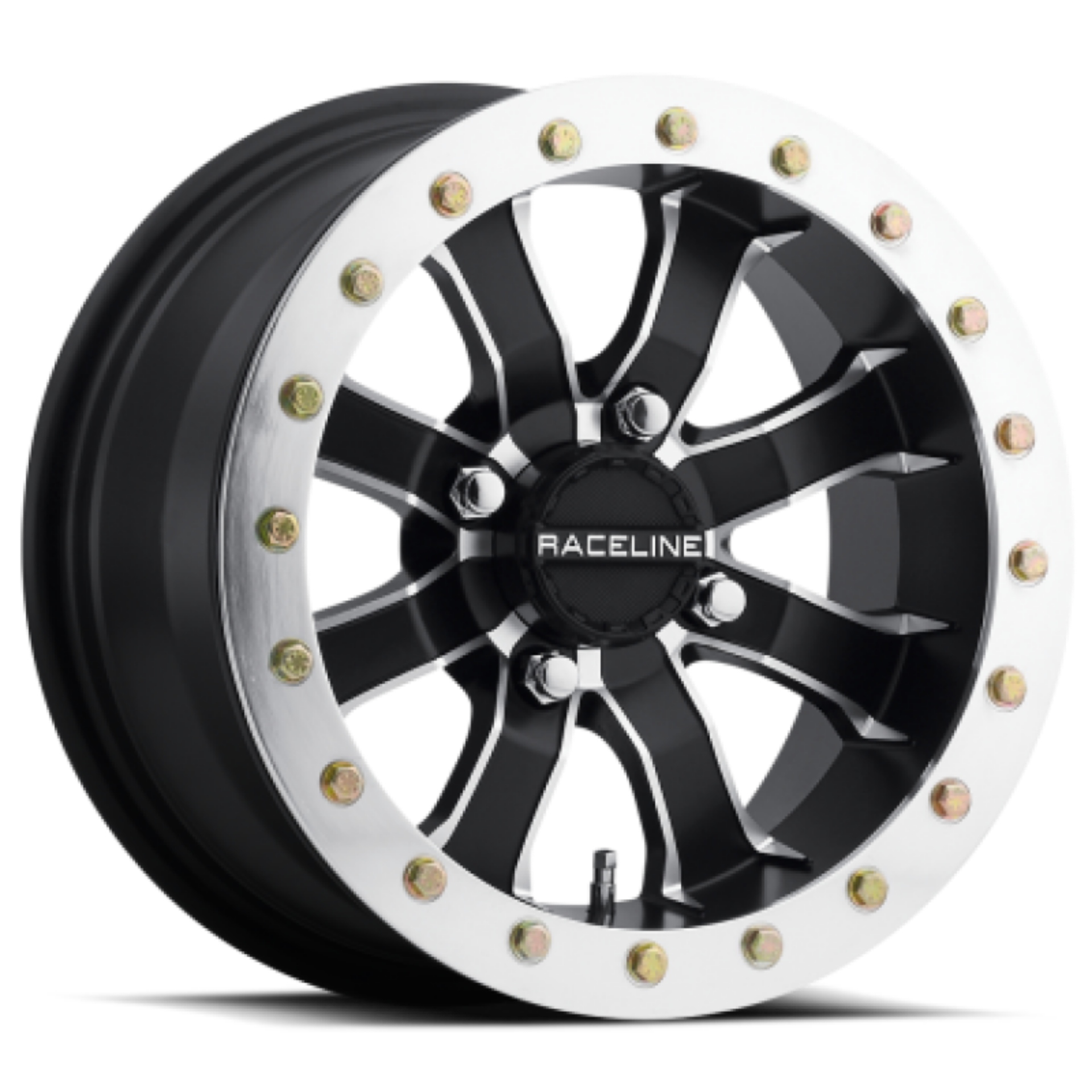 Picture of Raceline A71 Mamba 14x10in/4x137 BP/5+5 0mm Offset/110.18mm Bore Blk & Machined Ring Beadlock Wheel