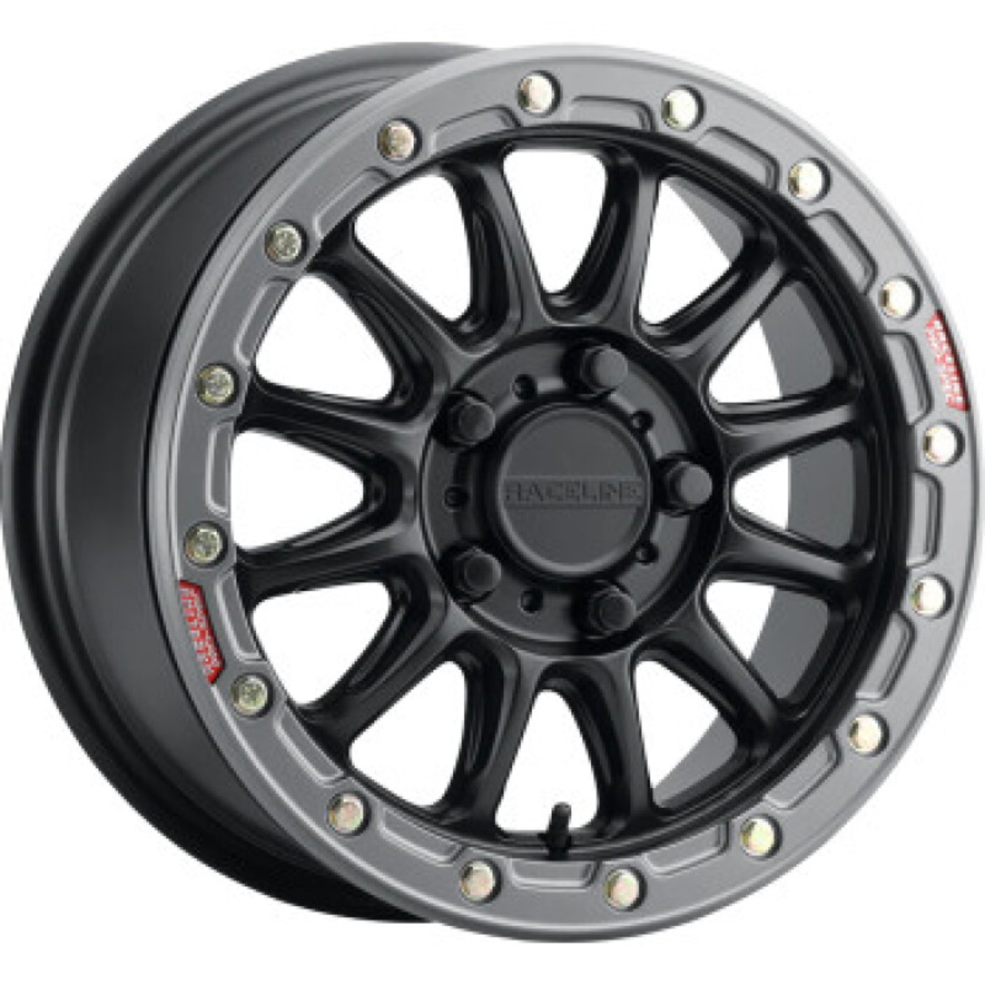 Picture of Raceline A14BG Alpha 15x10in/4x156 BP/10mm Offset/132.5mm Bore- Blk & Gunmetal Ring Beadlock Wheel