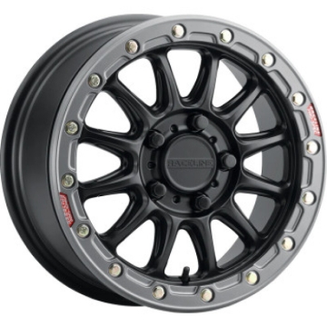 Picture of Raceline A14BG Alpha 17x7in/4x137 BP/25mm Offset/110.18mm Bore- Blk & Gunmetal Ring Beadlock Wheel