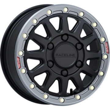 Picture of Raceline A14BG Alpha 17x7in/5x114.3 BP/25mm Offset/68mm Bore- Blk & Gunmetal Ring Beadlock Wheel
