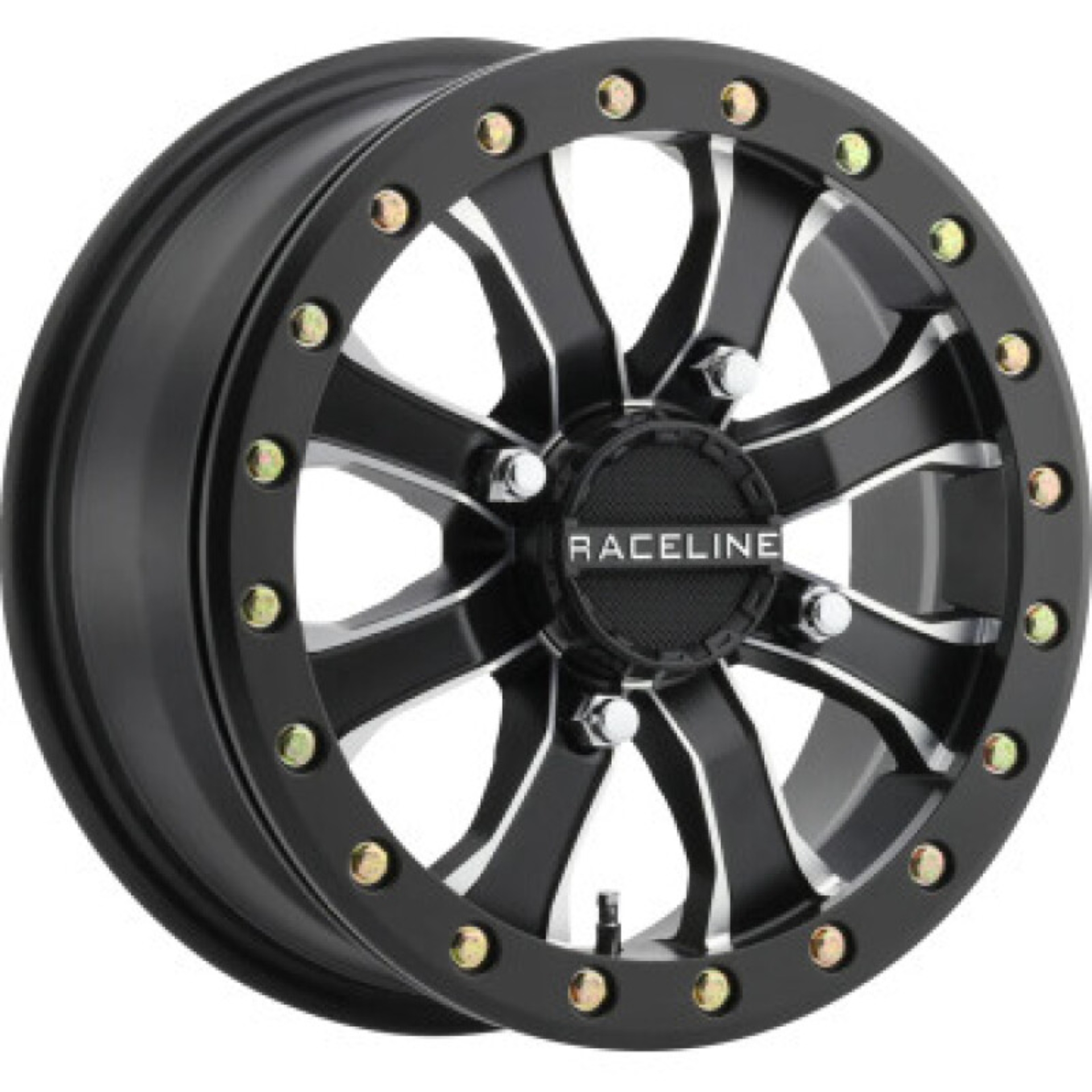 Picture of Raceline A71MB Mamba 14x6in/4x110 BP/5+1 40mm Offset/80.3mm Bore - Black & Machined Beadlock Wheel
