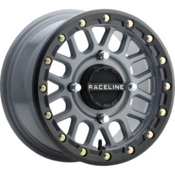 Picture of Raceline A93SG Podium 14x7in/4x156 BP/38mm Offset/132.5mm Bore - Grey & Black Ring Beadlock Wheel