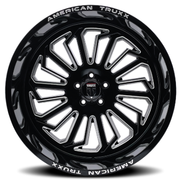 Picture of American Truxx AT1916 Butcher 24x14 / 6x139.7 BP / -76mm Offset / 106mm Hub Gloss Black Milled Wheel