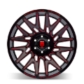 Picture of American Truxx AT1919 Evolution 22x12 / 6x135 BP / -44mm Offset / 87.1mm Hub Gls Blk Prizm Red Wheel