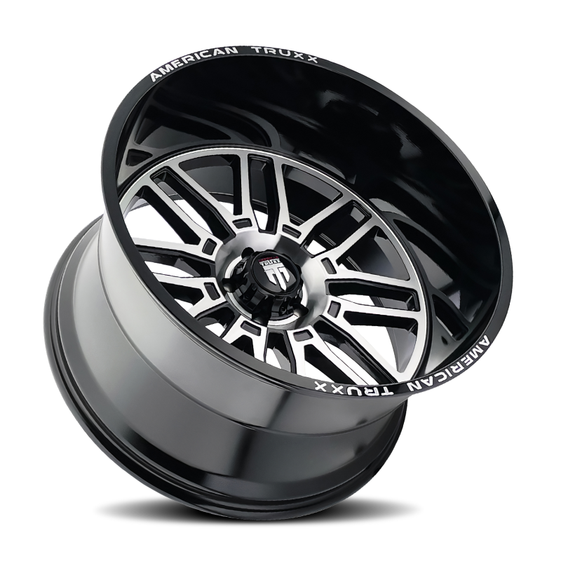 Picture of American Truxx AT1915 Restless 20x10 / 5x127 BP / -25mm Offset / 78.1mm Hub Gloss Black Milled Wheel