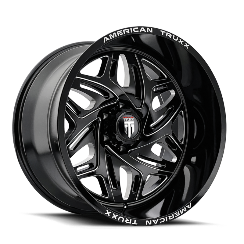 Picture of American Truxx AT1914 Euphoria 20x10 / 5x127 BP / -19mm Offset / 78.1mm Hub Gloss Black Milled Wheel