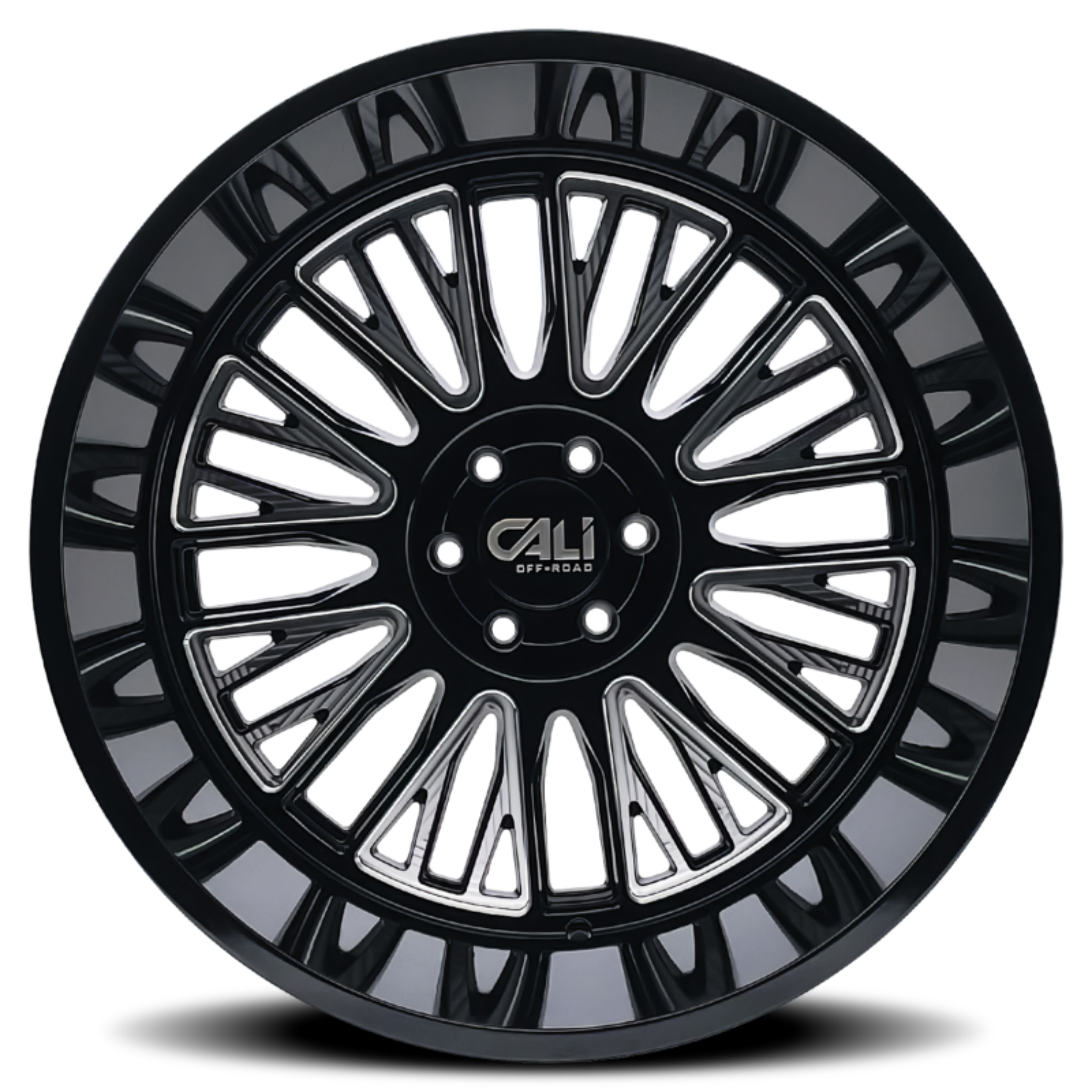 Picture of Cali Off-Road 9116 Vertex 22x12 / 8x170 BP / -44mm Offset / 125.2mm Hub Gloss Black Milled Wheel