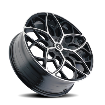 Picture of Kraze KR184 Ricochet 22x8.5 / 5x112/114.3 BP / 38mm Offset / 72.62mm Hub Gloss Black Machined Wheel