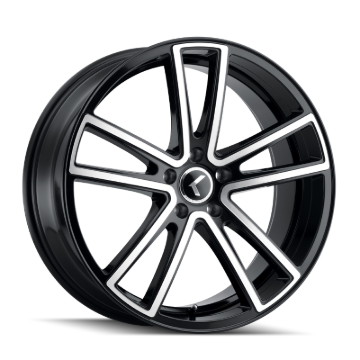 Picture of Kraze KR190 Lusso 22x8.5 / 5x112 BP / 38mm Offset / 66.56mm Hub Gloss Black Machined Wheel