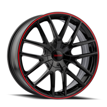 Picture of Touren 3260 TR60 18x8 / 5x110/115 BP / 40mm Offset / 72.62mm Hub Gloss Black w/ Red Ring Wheel