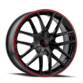 Picture of Touren 3260 TR60 16x7 / 5x100/114.3 BP / 42mm Offset / 72.62mm Hub Gloss Black w/ Red Ring Wheel