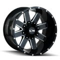 Picture of ION 141 18x9 / 8x165.1 BP / 18mm Offset / 125.2mm Hub Gloss Black Milled Wheel