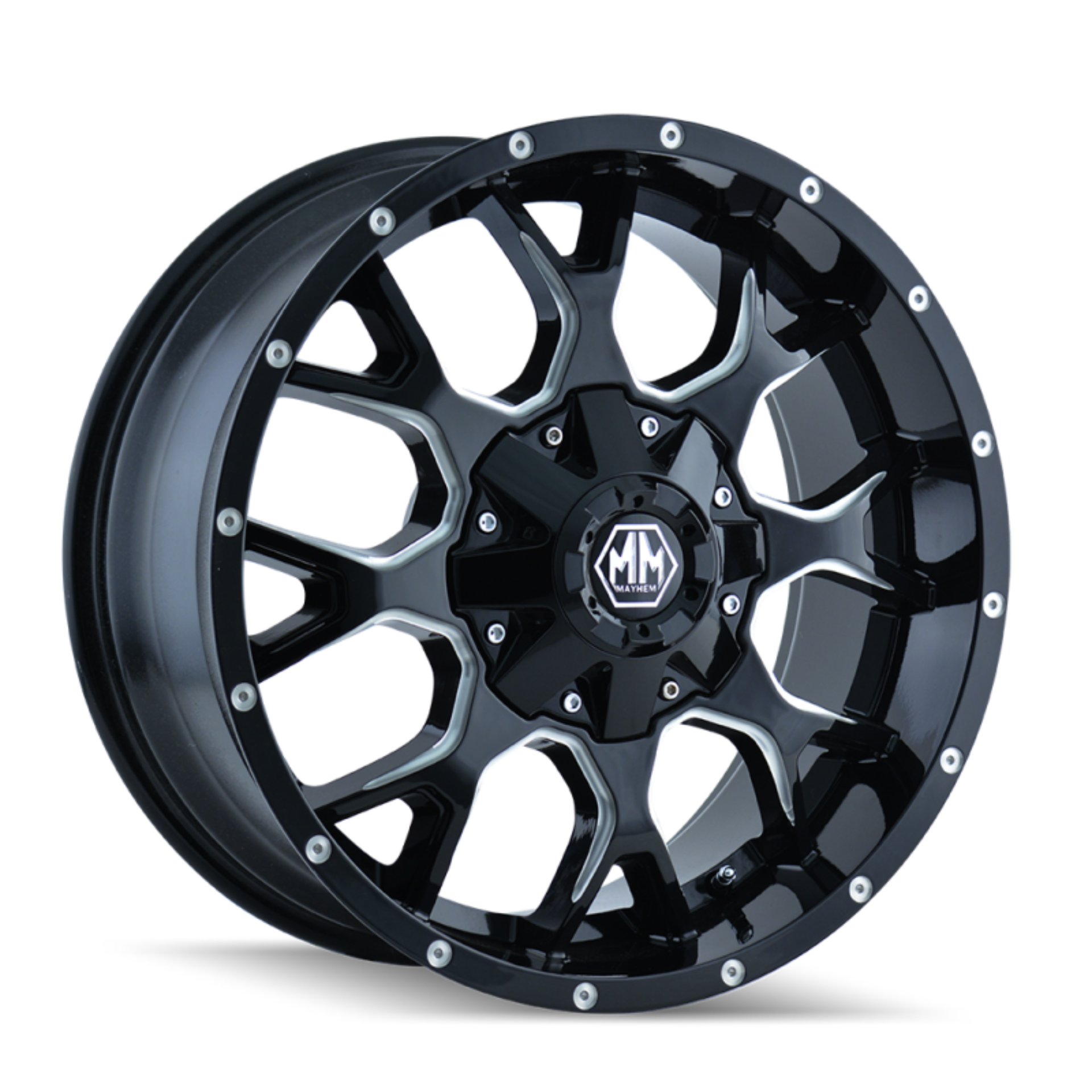 Picture of Mayhem 8015 Warrior 17x9 / 8x170 BP / 18mm Offset / 125.2mm Hub Gloss Black Milled Wheel
