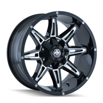 Picture of Mayhem 8090 Rampage 20x10 / 8x165.1 BP / -25mm Offset / 130.8mm Hub Gloss Black Milled Wheel