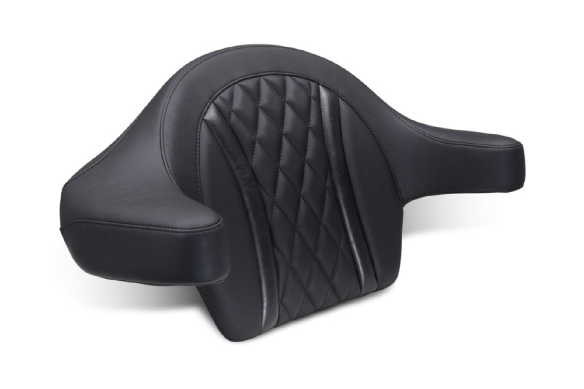 Picture of Mustang 23-25 Harley CVO Road Glide (ST) Deluxe Diamond Ext Arm Wrap-around Backrest Black
