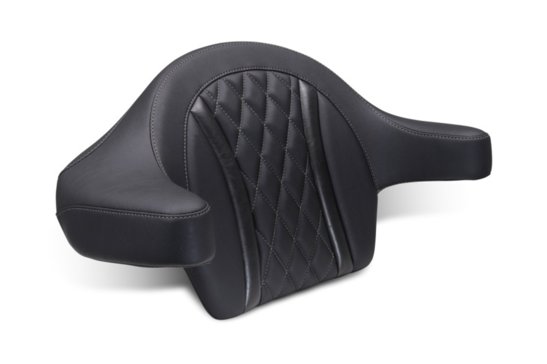 Picture of Mustang 23-25 Harley CVO Road Glide (ST) Deluxe Diamond Ext Arm Wrap-around Backrest Black