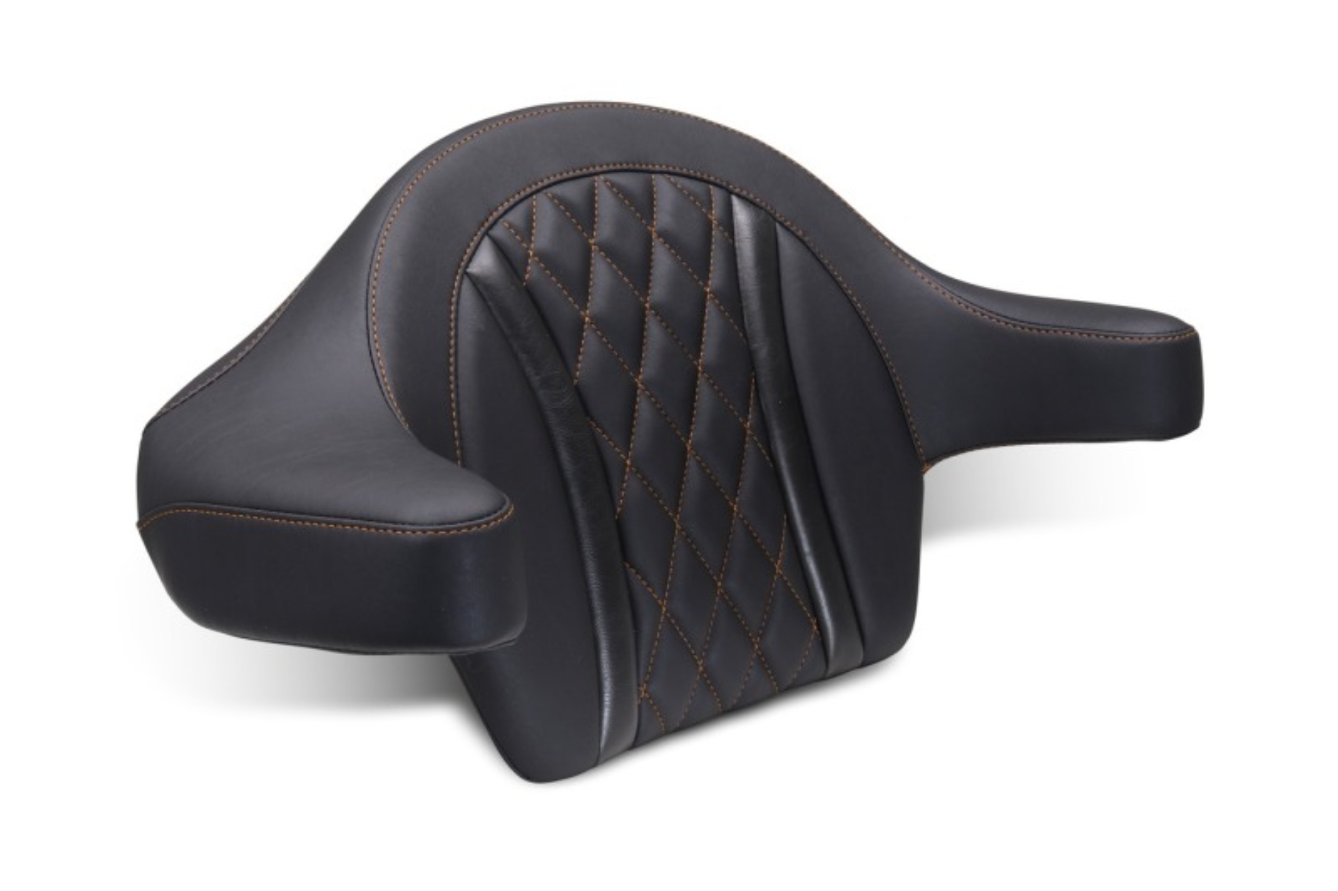 Picture of Mustang 23-25 Harley CVO Road Glide (ST) Deluxe Diamond Ext Arm Wrap-around Backrest Black